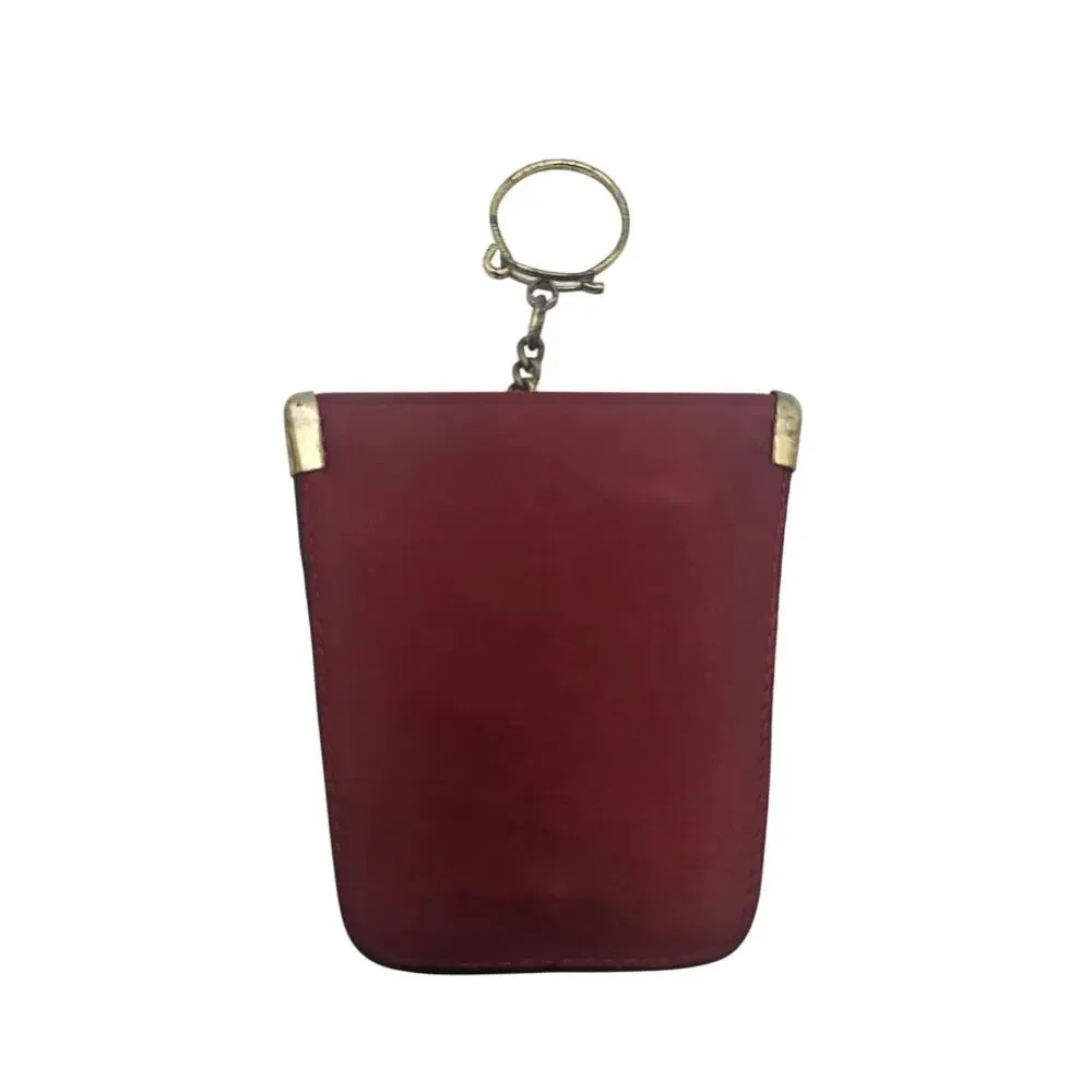 Vintage Coach Leather Squeeze Key Coin Purse Red Key Pouch - Picture 2 of 12